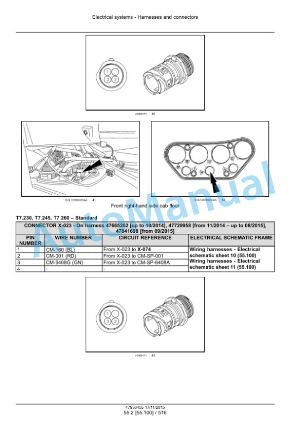 New Holland T7.230, T7.245, T7.260, T7.270 Auto Command Tier 4B Final Tractor Service Manual 47985256 2 New Holland T7.230, T7.245, T7.260, T7.270 Auto Command Tier 4B Final Tractor Service Manual 47985256-2