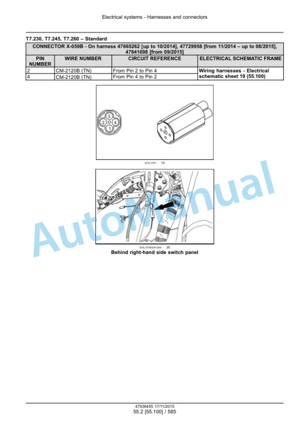 New Holland T7.230, T7.245, T7.260, T7.270 Auto Command Tier 4B Final Tractor Service Manual 47985256 3 New Holland T7.230, T7.245, T7.260, T7.270 Auto Command Tier 4B Final Tractor Service Manual 47985256-3
