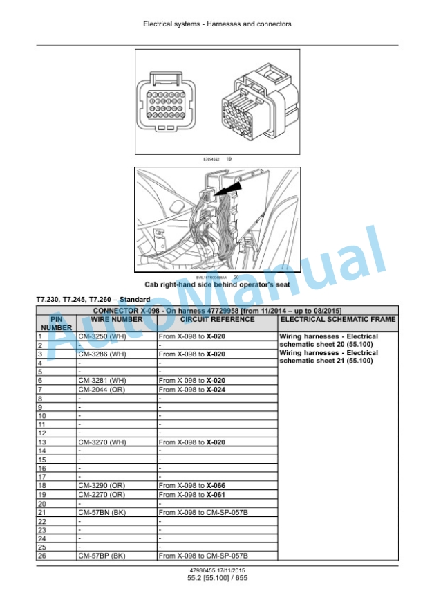 New Holland T7.230, T7.245, T7.260, T7.270 Auto Command Tier 4B Final Tractor Service Manual 47985256 4 New Holland T7.230, T7.245, T7.260, T7.270 Auto Command Tier 4B Final Tractor Service Manual 47985256-4