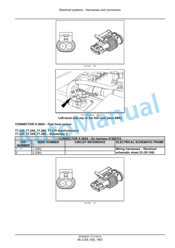 New Holland T7.230, T7.245, T7.260, T7.270 Auto Command Tier 4B Final Tractor Service Manual 47985257 2 New Holland T7.230, T7.245, T7.260, T7.270 Auto Command Tier 4B Final Tractor Service Manual 47985257-2