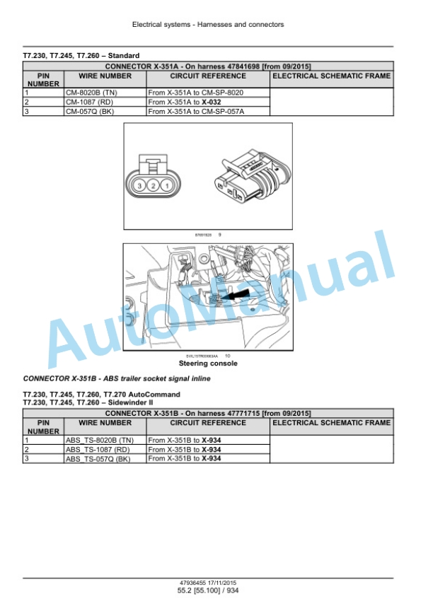 New Holland T7.230, T7.245, T7.260, T7.270 Auto Command Tier 4B Final Tractor Service Manual 47985257 3 New Holland T7.230, T7.245, T7.260, T7.270 Auto Command Tier 4B Final Tractor Service Manual 47985257-3