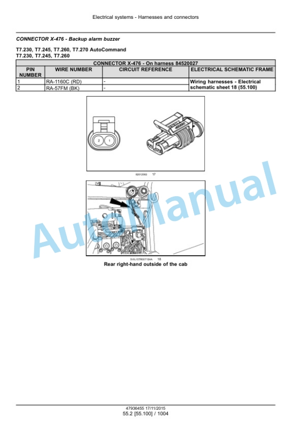 New Holland T7.230, T7.245, T7.260, T7.270 Auto Command Tier 4B Final Tractor Service Manual 47985257 4 New Holland T7.230, T7.245, T7.260, T7.270 Auto Command Tier 4B Final Tractor Service Manual 47985257-4