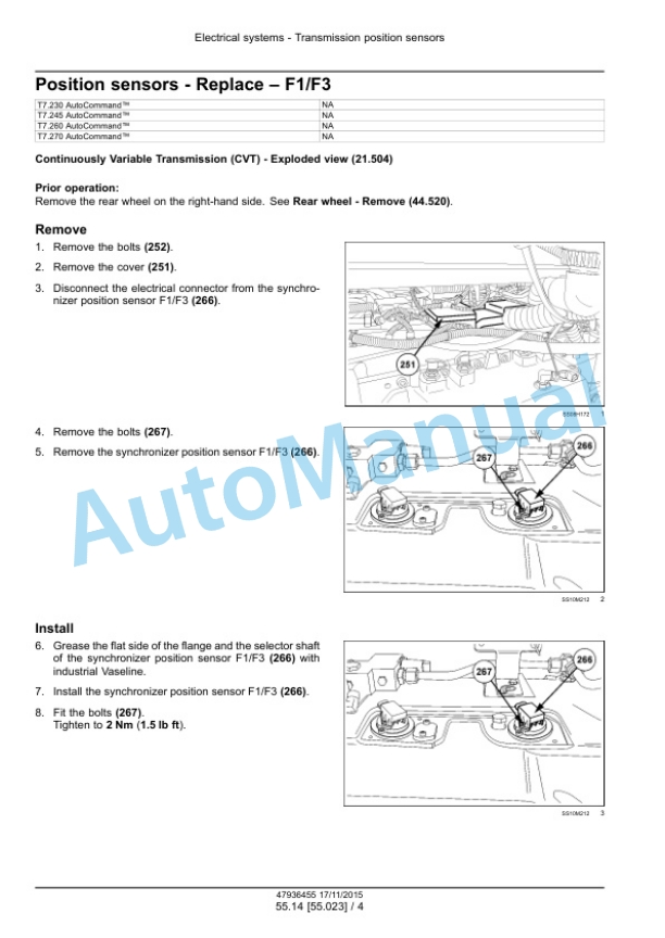 New Holland T7.230, T7.245, T7.260, T7.270 Auto Command Tier 4B Final Tractor Service Manual 47985260 4 New Holland T7.230, T7.245, T7.260, T7.270 Auto Command Tier 4B Final Tractor Service Manual 47985260 - Image 4