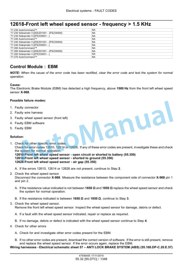 New Holland T7.230, T7.245, T7.260, T7.270 Auto Command Tier 4B Final Tractor Service Manual 47985265 5 New Holland T7.230, T7.245, T7.260, T7.270 Auto Command Tier 4B Final Tractor Service Manual 47985265-5