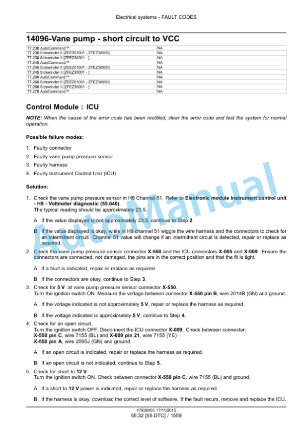 New Holland T7.230, T7.245, T7.260, T7.270 Auto Command Tier 4B Final Tractor Service Manual 47985266 3 New Holland T7.230, T7.245, T7.260, T7.270 Auto Command Tier 4B Final Tractor Service Manual 47985266-3