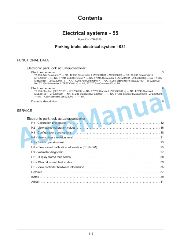 New Holland T7.230, T7.245, T7.260, T7.270 Auto Command Tier 4B Final Tractor Service Manual 47985268 4 New Holland T7.230, T7.245, T7.260, T7.270 Auto Command Tier 4B Final Tractor Service Manual 47985268-4