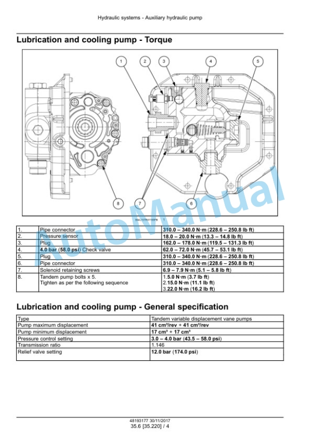 Alternative view of New Holland T7.290, T7.315 AutoCommand Tier 4B Final Tractor Service Manual 48193177