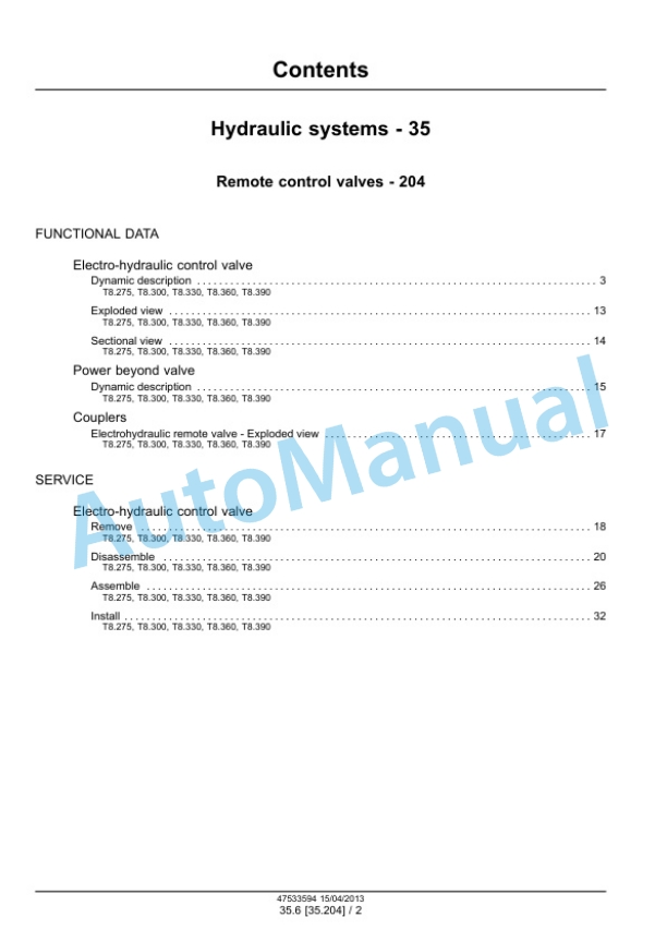 New Holland T8.275, T8.300, T8.330, T8.360, T8.390 Powershift Transmission PST Tractor Service Manual 47533594 3 New Holland T8.275, T8.300, T8.330, T8.360, T8.390 Powershift Transmission PST Tractor Service Manual 47533594 - Image 3