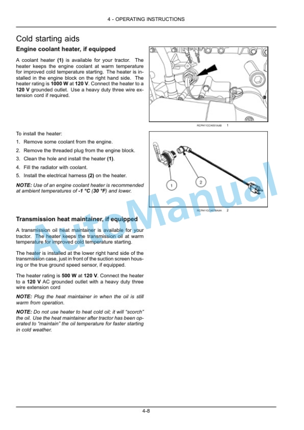 New Holland T8.275, T8.300, T8.330, T8.360, T8.390, T8.420 Tractor Operation and Maintenance Manual 84480231 2 New Holland T8.275, T8.300, T8.330, T8.360, T8.390, T8.420 Tractor Operation and Maintenance Manual 84480231 - Image 2