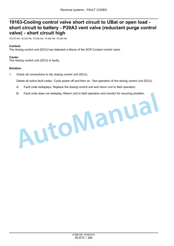 New Holland T8.275, T8.300, T8.330, T8.360, T8.390 Tractor Service Manual 47442325 5 New Holland T8.275, T8.300, T8.330, T8.360, T8.390 Tractor Service Manual 47442325 - Image 5