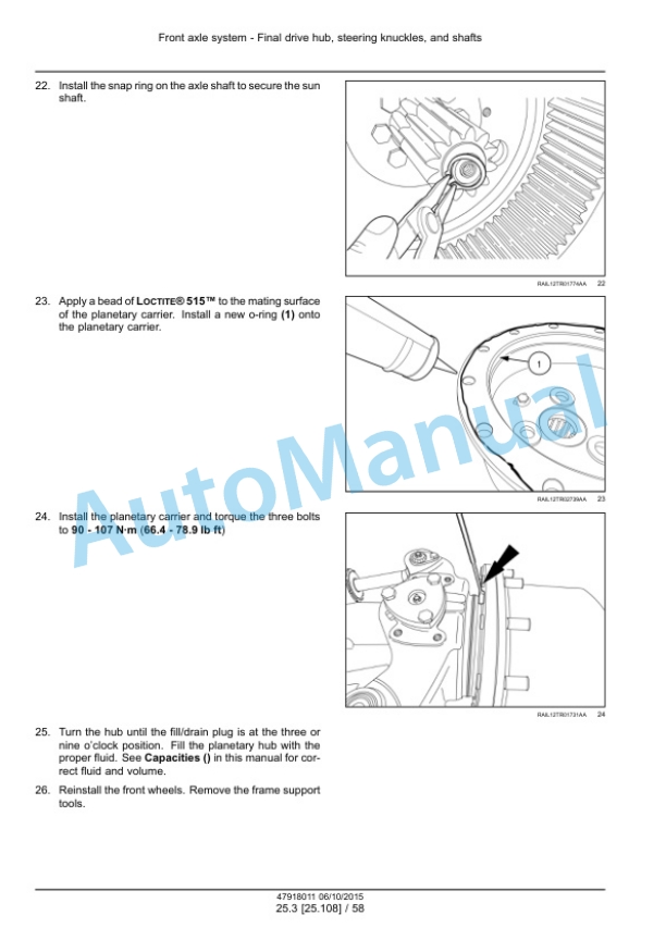Alternative view of New Holland T8.320, T8.350, T8.380, T8.410, T8.380 SmartTrax, T8.410 SmartTrax Powershift Transmission PST Tractor Service Manual 47918011