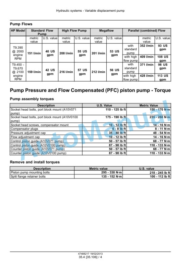 Alternative view of New Holland T9.390, T9.450, T9.505, T9.560, T9.615, T9.670 Tier 4 Tractor Service Manual 47512826