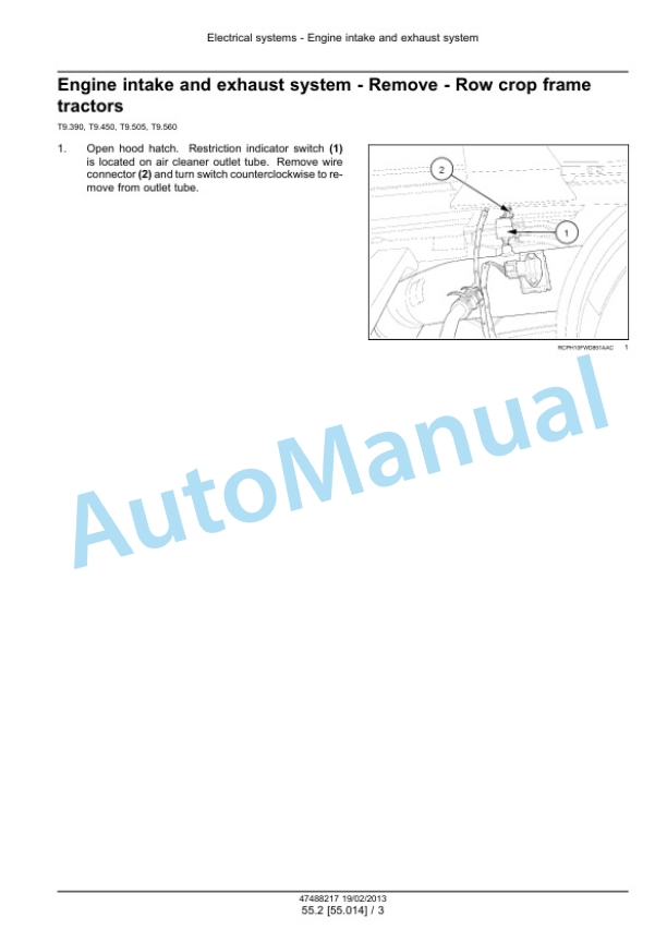 New Holland T9.390, T9.450, T9.505, T9.560, T9.615, T9.670 Tier 4 Tractor Service Manual 47512827 5 New Holland T9.390, T9.450, T9.505, T9.560, T9.615, T9.670 Tier 4 Tractor Service Manual 47512827 - Image 5