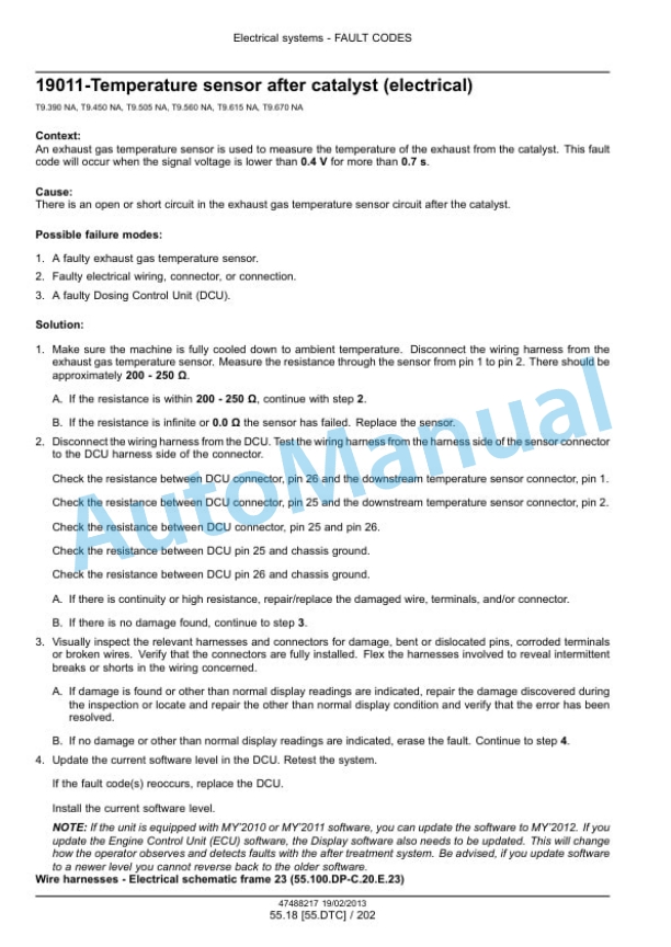New Holland T9.390, T9.450, T9.505, T9.560, T9.615, T9.670 Tier 4 Tractor Service Manual 47512829 4 New Holland T9.390, T9.450, T9.505, T9.560, T9.615, T9.670 Tier 4 Tractor Service Manual 47512829-4