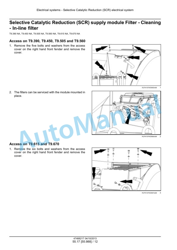 New Holland T9.390, T9.450, T9.505, T9.560, T9.615, T9.670 Tier 4 Tractor Service Manual 47632305 5 New Holland T9.390, T9.450, T9.505, T9.560, T9.615, T9.670 Tier 4 Tractor Service Manual 47632305 - Image 5