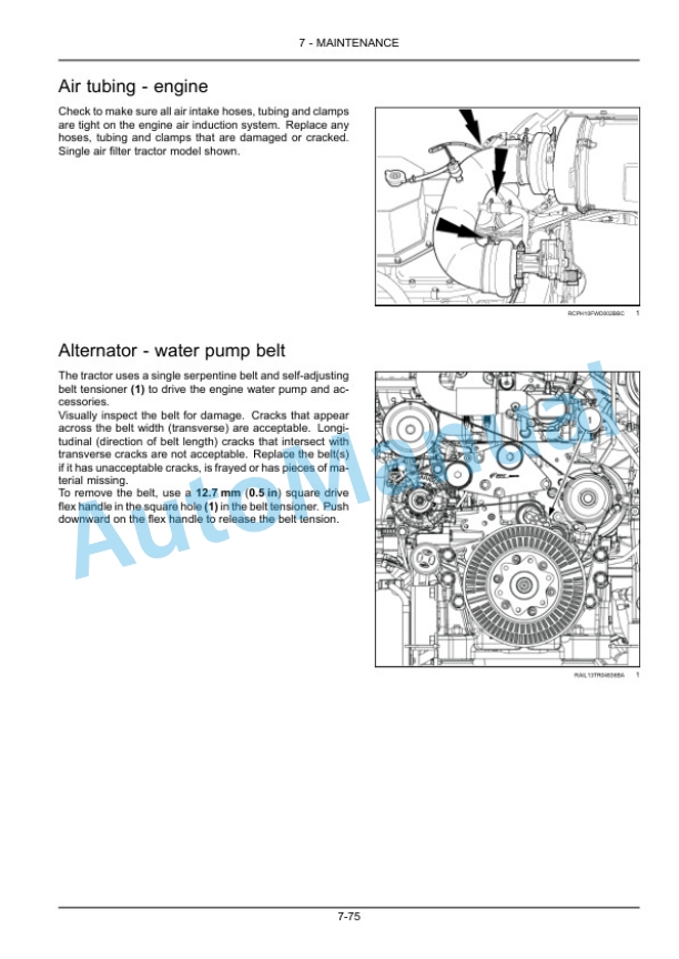 New Holland T9.435, T9.480, T9.530, T9.565, T9.600, T9.645, T9.700 Tier 4B Final Tractor Operation and Maintenance Manual 47671480-5