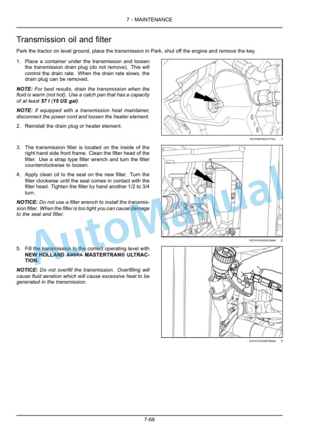 New Holland T9.435, T9.480, T9.530, T9.565, T9.600, T9.645, T9.700 Tier 4B Final Tractor Operation and Maintenance Manual 84562249-5