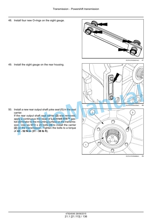 New Holland T9.435, T9.480, T9.530, T9.565, T9.600, T9.645, T9.700 Tier 4B Final Tractor Service Manual 47936389 4 New Holland T9.435, T9.480, T9.530, T9.565, T9.600, T9.645, T9.700 Tier 4B Final Tractor Service Manual 47936389-4