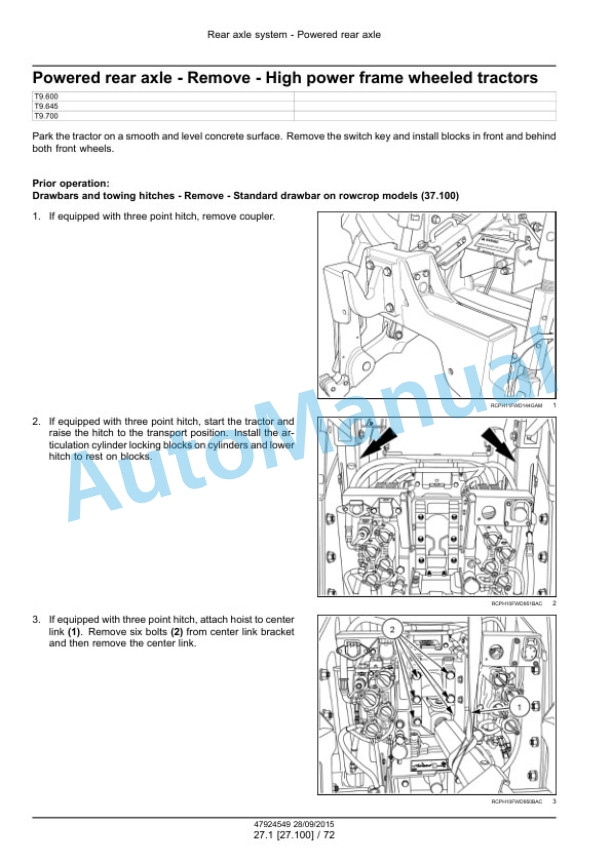 New Holland T9.435, T9.480, T9.530, T9.565, T9.600, T9.645, T9.700 Tier 4B Final Tractor Service Manual 47936392 2 New Holland T9.435, T9.480, T9.530, T9.565, T9.600, T9.645, T9.700 Tier 4B Final Tractor Service Manual 47936392-2