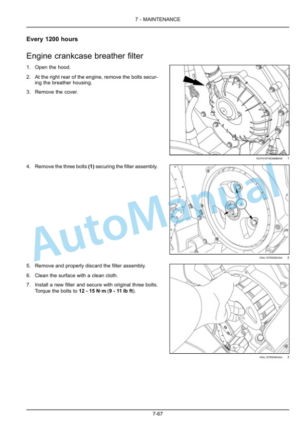New Holland T9.450, T9.505, T9.560, T9.615, T9.670 Tier 2 Tractor Operation and Maintenance Manual 48076595-5