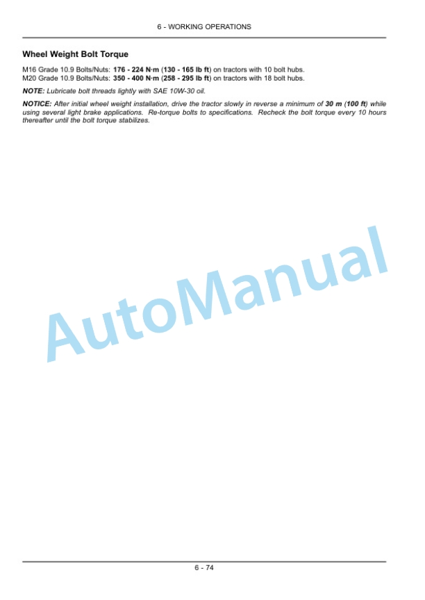 New Holland T9.450, T9.505, T9.560, T9.615, T9.670 Tier 2 Tractor Operation and Maintenance Manual 84384656 4 New Holland T9.450, T9.505, T9.560, T9.615, T9.670 Tier 2 Tractor Operation and Maintenance Manual 84384656-4