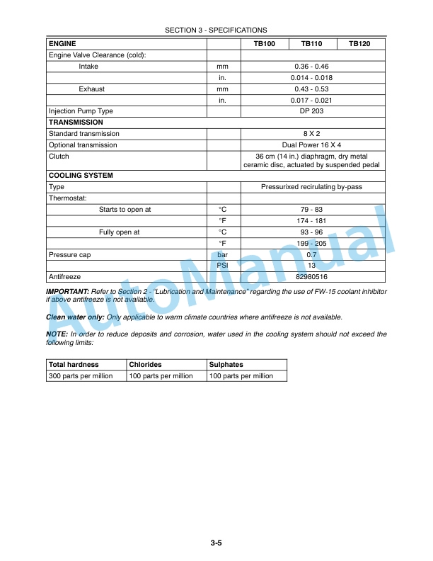 New Holland TB100, TB110, TB120 Tractor Operation and Maintenance Manual 87039953 5 New Holland TB100, TB110, TB120 Tractor Operation and Maintenance Manual 87039953-5