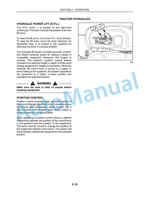 New Holland TC18 Operation and Maintenance Manual 86837071 3 New Holland TC18 Operation and Maintenance Manual 86837071-3