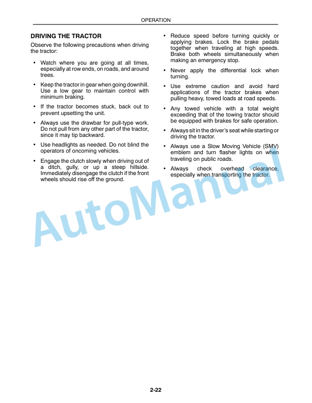 New Holland TC25, TC29, TC33 Operation and Maintenance Manual 86588004 3 New Holland TC25, TC29, TC33 Operation and Maintenance Manual 86588004-3