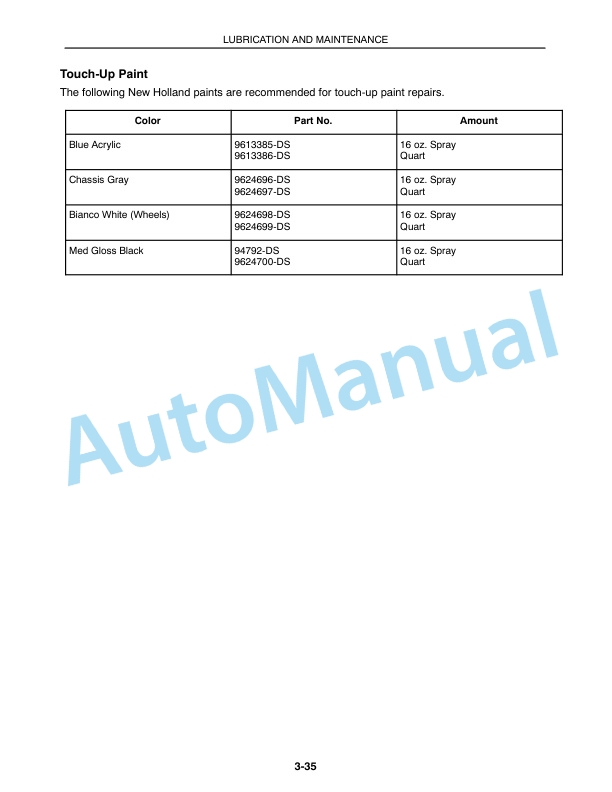 New Holland TC25, TC29, TC33 Operation and Maintenance Manual 86588004 5 New Holland TC25, TC29, TC33 Operation and Maintenance Manual 86588004-5