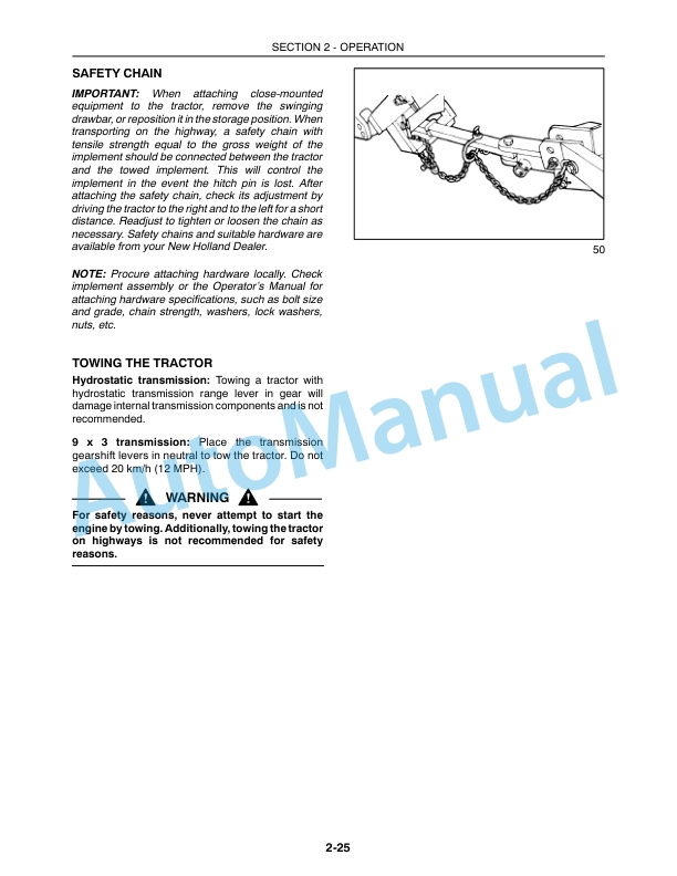 New Holland TC27DA Compact Tractor Operation and Maintenance Manual 87304222 3 New Holland TC27DA Compact Tractor Operation and Maintenance Manual 87304222-3