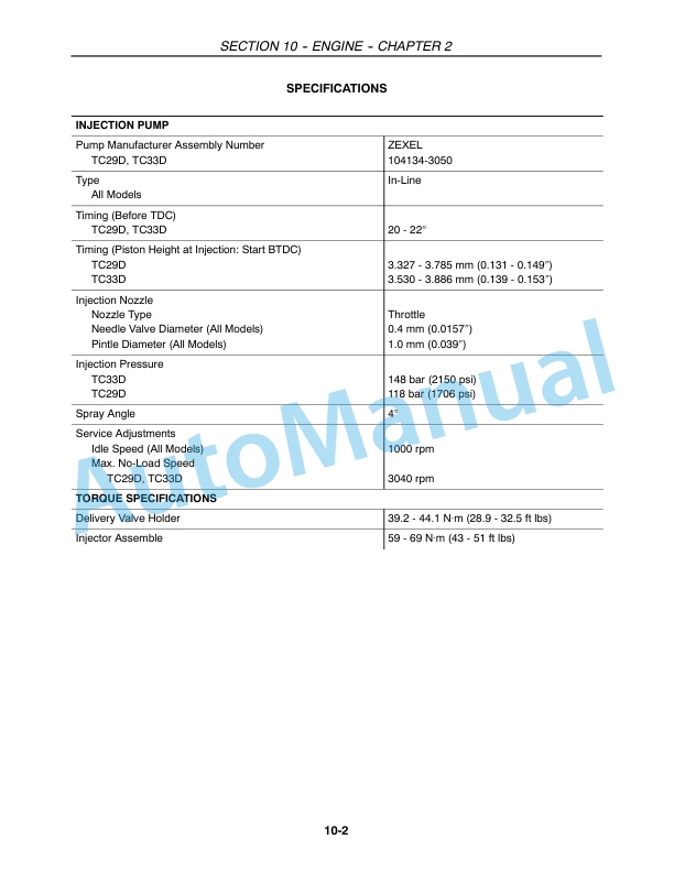 New Holland TC29D, TC33D Tractor Repair Manual 87036757 3 New Holland TC29D, TC33D Tractor Repair Manual 87036757-3