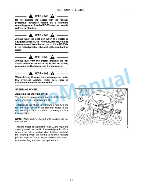 New Holland TC31DA, TC34DA Tractor Operation and Maintenance Manual 87544698 2 New Holland TC31DA, TC34DA Tractor Operation and Maintenance Manual 87544698-2