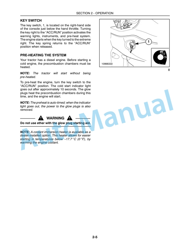 New Holland TC35A, TC40A, TC45A Tractor Operation and Maintenance Manual 87319782 2 New Holland TC35A, TC40A, TC45A Tractor Operation and Maintenance Manual 87319782-2