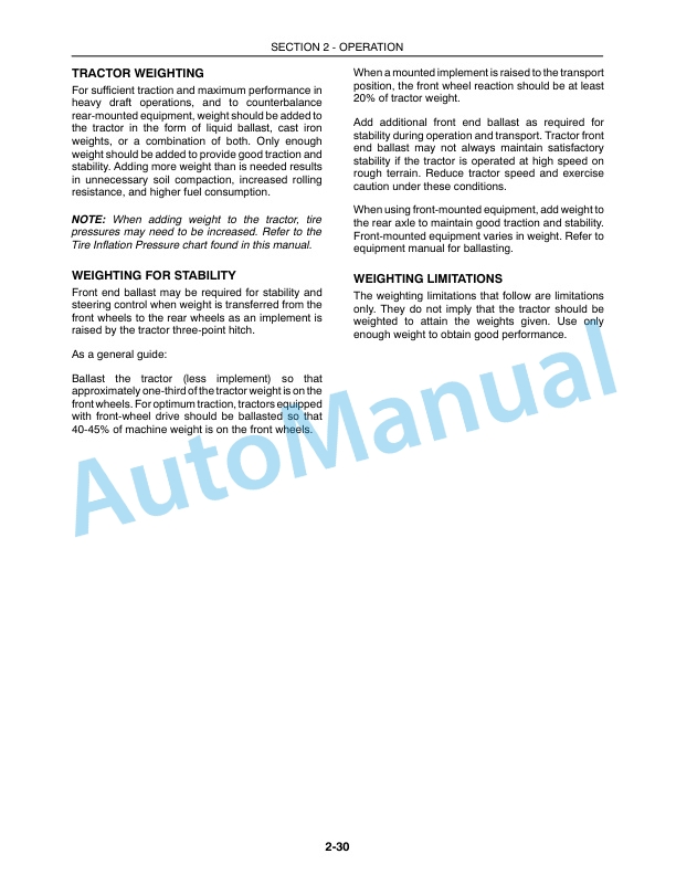 New Holland TC35DA, TC40DA, TC45DA Tractor Operation and Maintenance Manual 87300515 3 New Holland TC35DA, TC40DA, TC45DA Tractor Operation and Maintenance Manual 87300515-3