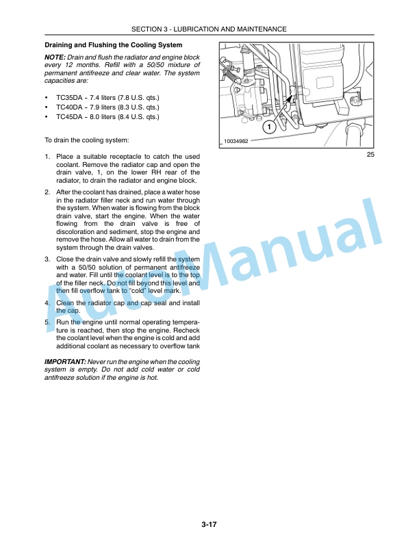 New Holland TC35DA, TC40DA, TC45DA Tractor Operation and Maintenance Manual 87319784 4 New Holland TC35DA, TC40DA, TC45DA Tractor Operation and Maintenance Manual 87319784-4