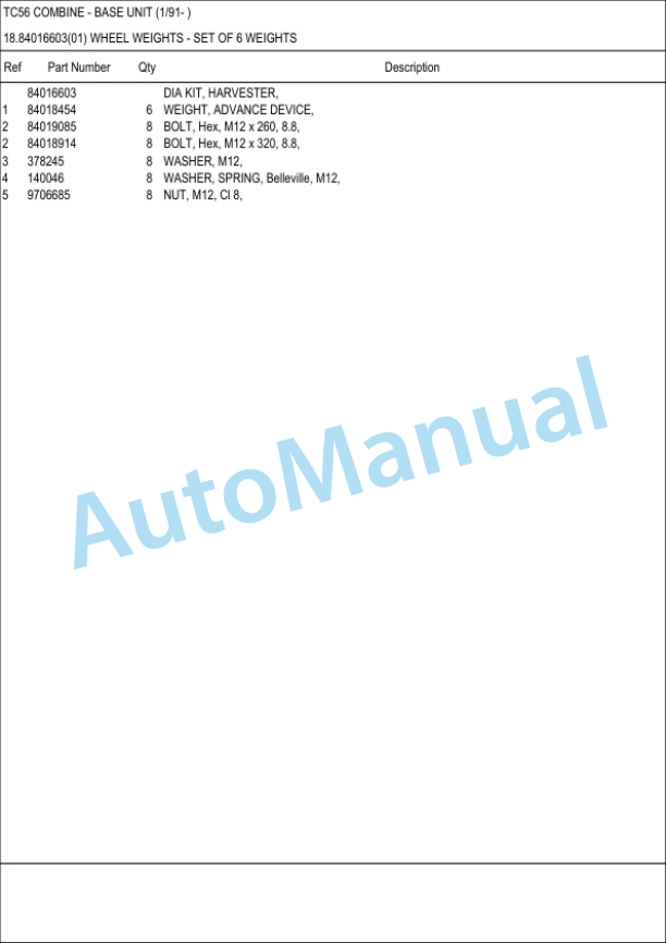 New Holland TC56 Combine Parts Catalogue 4 New Holland TC56 Combine Parts Catalogue-4