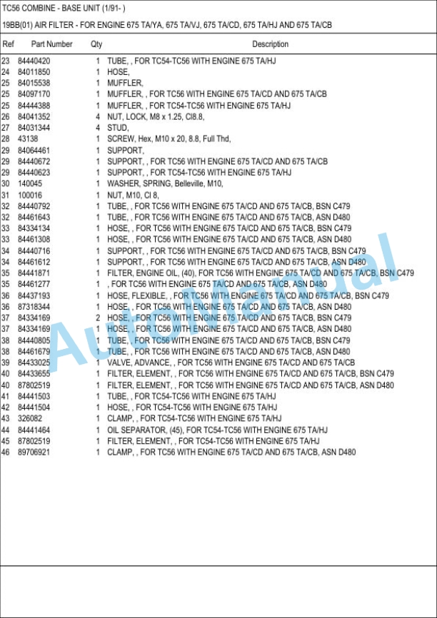 New Holland TC56 Combine Parts Catalogue 5 New Holland TC56 Combine Parts Catalogue-5