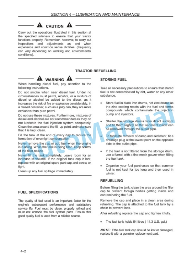 New Holland TD3.50 Tractor Operation and Maintenance Manual 47376814 4 New Holland TD3.50 Tractor Operation and Maintenance Manual 47376814-4