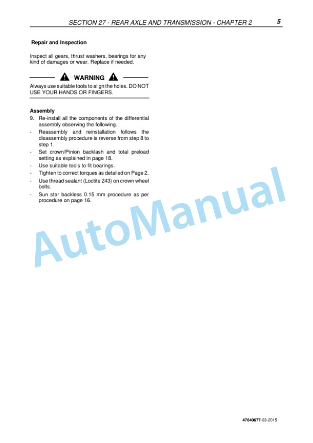 New Holland TD3.50 Tractor Service Manual 47840677 4 New Holland TD3.50 Tractor Service Manual 47840677 - Image 4