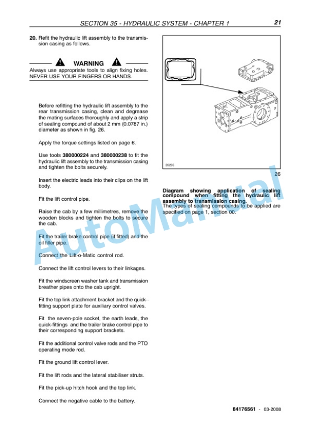 New Holland TD5010, TD5020, TD5030, TD5040, TD5050 Tractor Service Manual 84176561B 4 New Holland TD5010, TD5020, TD5030, TD5040, TD5050 Tractor Service Manual 84176561B-4