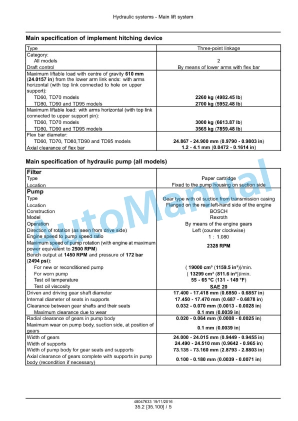 New Holland TD60, TD70, TD80, TD90, TD95 Straddle Tractor Service Manual 48047633 4 New Holland TD60, TD70, TD80, TD90, TD95 Straddle Tractor Service Manual 48047633 - Image 4