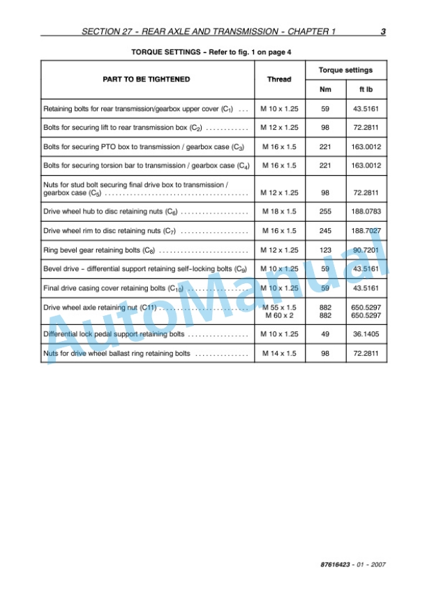 New Holland TD60D, TD70D, TD80D, TD90D, TD95D Tractor Service Manual 87616423 3 New Holland TD60D, TD70D, TD80D, TD90D, TD95D Tractor Service Manual 87616423 - Image 3