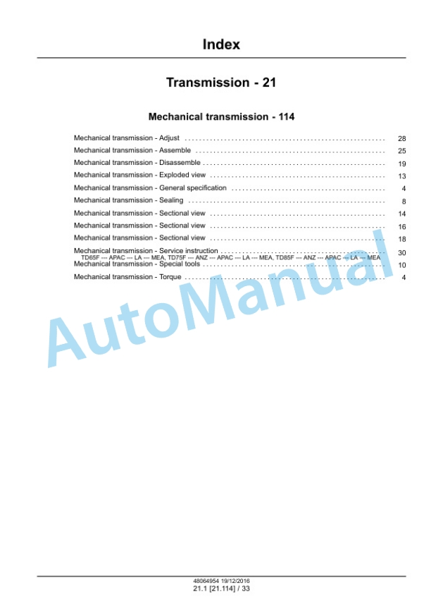 New Holland TD65F, TD75F, TD85F Tractor Service Manual 48064954 2 New Holland TD65F, TD75F, TD85F Tractor Service Manual 48064954 - Image 2