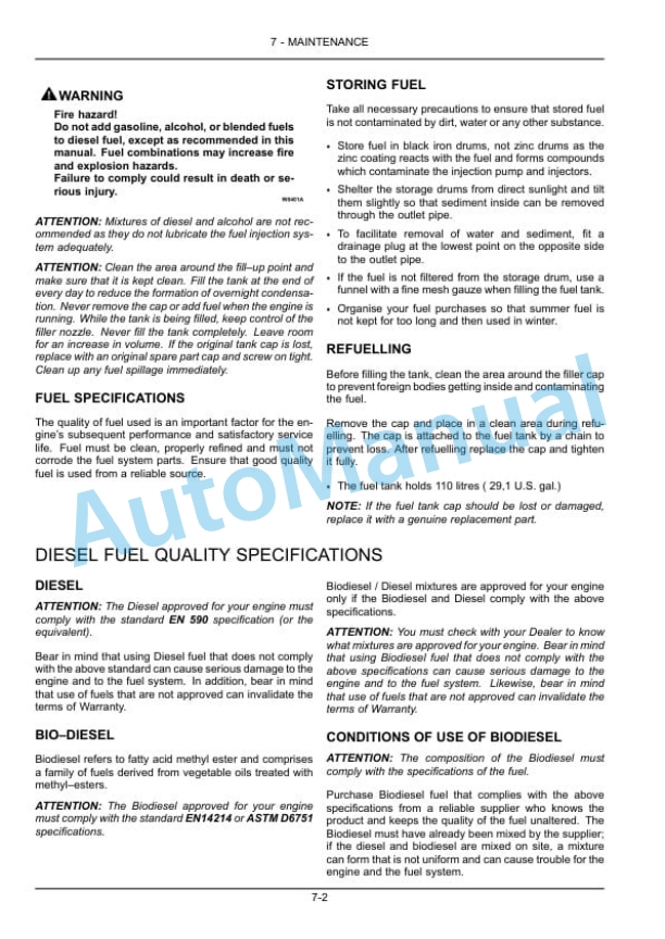 New Holland TD80D HC, TD90D HC, TD95D HC Tractor Operation and Maintenance Manual 47918199 4 New Holland TD80D HC, TD90D HC, TD95D HC Tractor Operation and Maintenance Manual 47918199-4