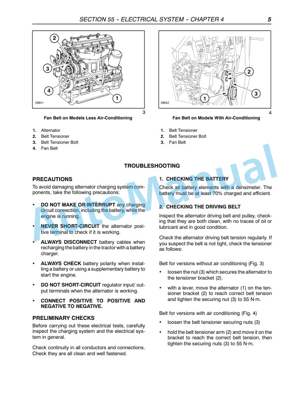 New Holland TD80D, TD95D Tractor Repair Manual 87658943 5 New Holland TD80D, TD95D Tractor Repair Manual 87658943 - Image 5