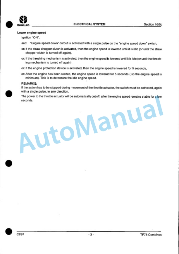 New Holland TF76, TF78 Tractor Repair Manual 6046401600 5 New Holland TF76, TF78 Tractor Repair Manual 6046401600 - Image 5