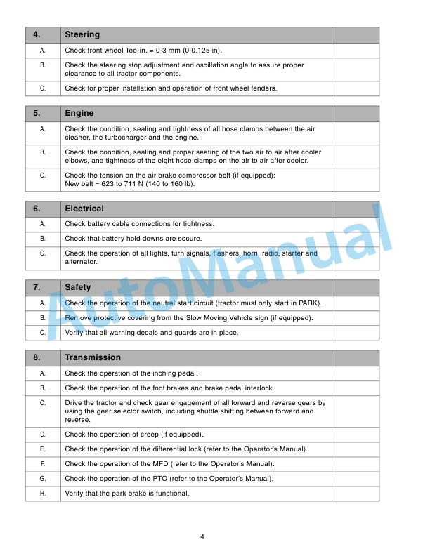 New Holland TG210, TG230, TG255, TG285 Maintenance and Delivery Guide 87020968 2 New Holland TG210, TG230, TG255, TG285 Maintenance and Delivery Guide 87020968-2