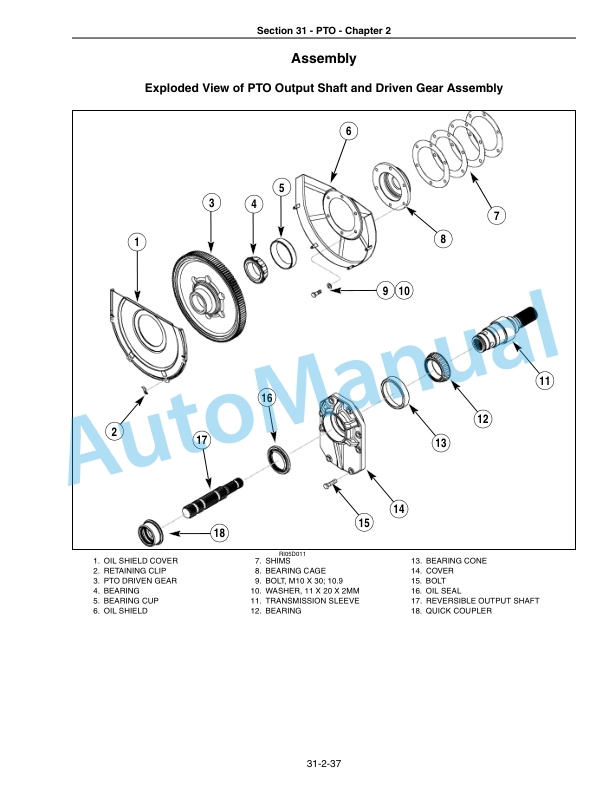 New Holland TG215, TG245, TG275, TG305 Tractor Repair Manual 87710926-5