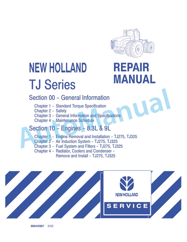 New Holland TJ Series Tractor Repair Manual 86642987 1 New Holland TJ Series Tractor Repair Manual 86642987