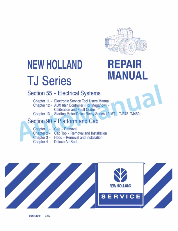 New Holland TJ Series Tractor Repair Manual 86643011 1 New Holland TJ Series Tractor Repair Manual 86643011